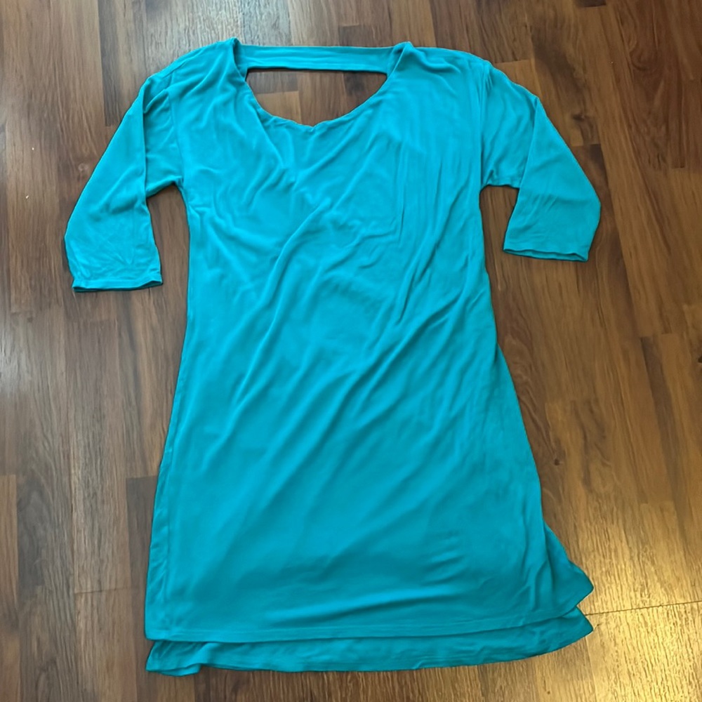 Luxe USA teal 3/4 sleeve dress